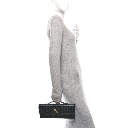 Bottega Veneta Nappa Intrecciato Long Andiamo Top Handle Clutch Black 2 of 10