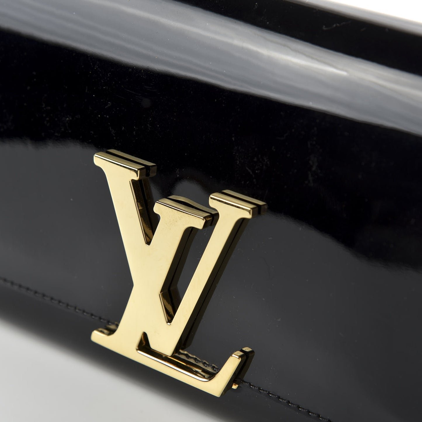 Patent Louise Clutch Black