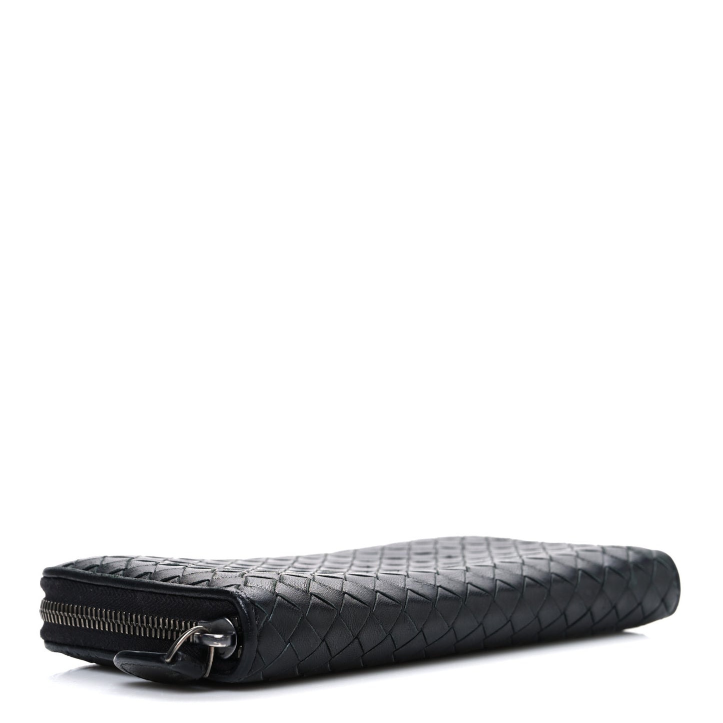 Nappa Intrecciato Zip Around Wallet Black