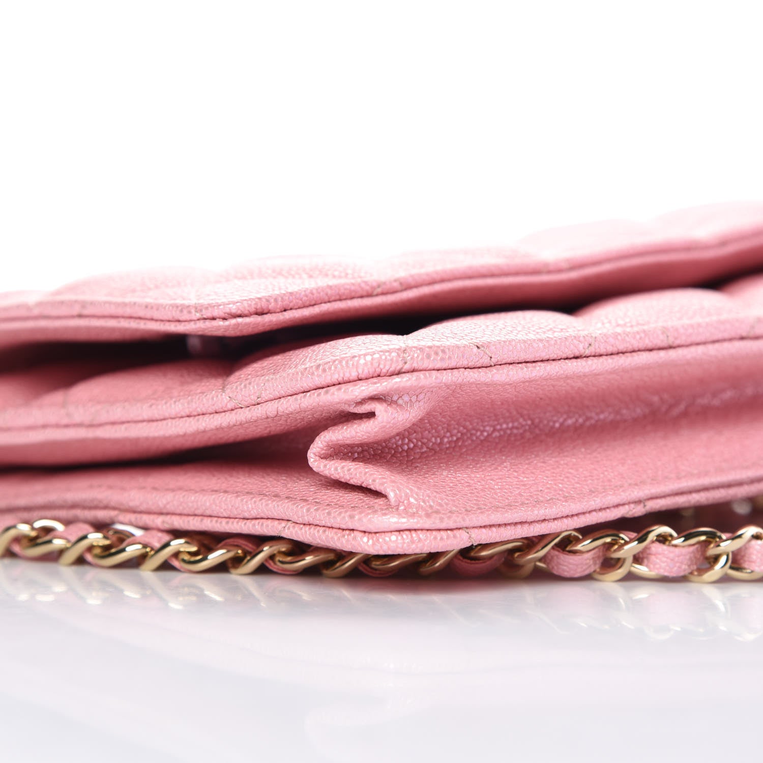 Chanel Iridescent Caviar Quilted Wallet on Chain WOC Rose Pink 5 of 11