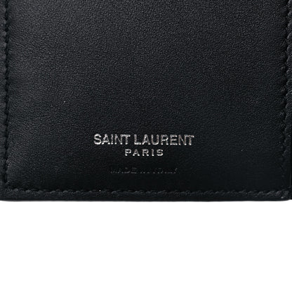 Saint Laurent Patent Grain De Poudre Matelasse Chevron Monogram Zipped Two-Part Wallet Neon Yellow 6 of 7