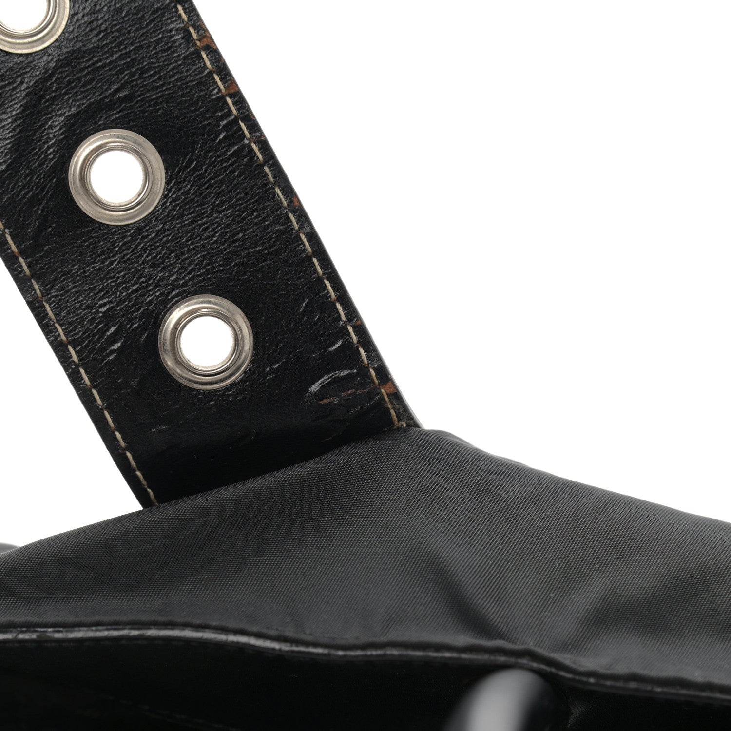 Prada Calfskin Nylon Buckle Shoulder Bag Black 11 of 14
