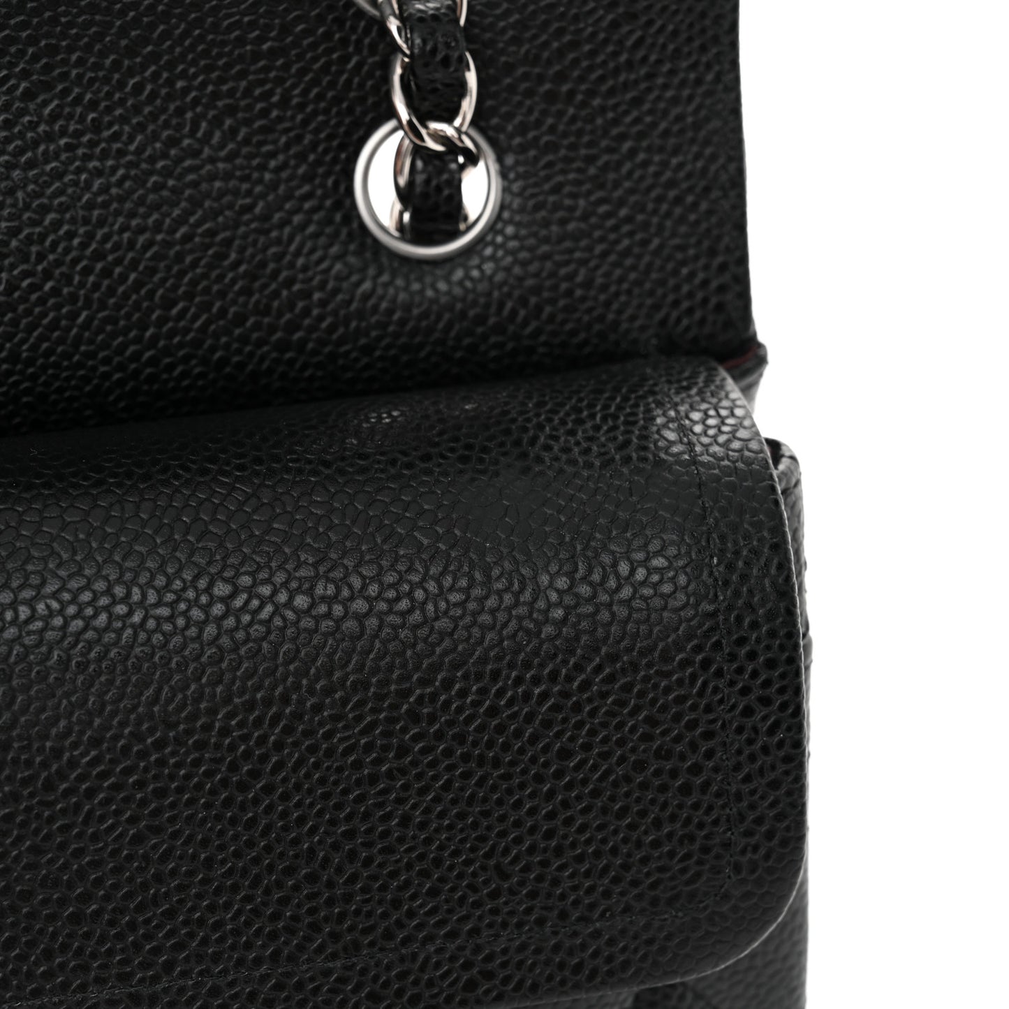 Caviar Quilted Small Double Flap Black