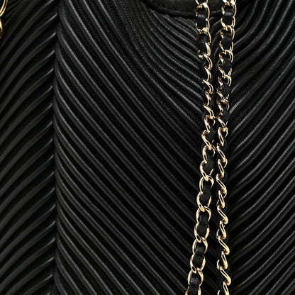 Chanel Lambskin Chevron Drawstring Bag Black 7 of 13