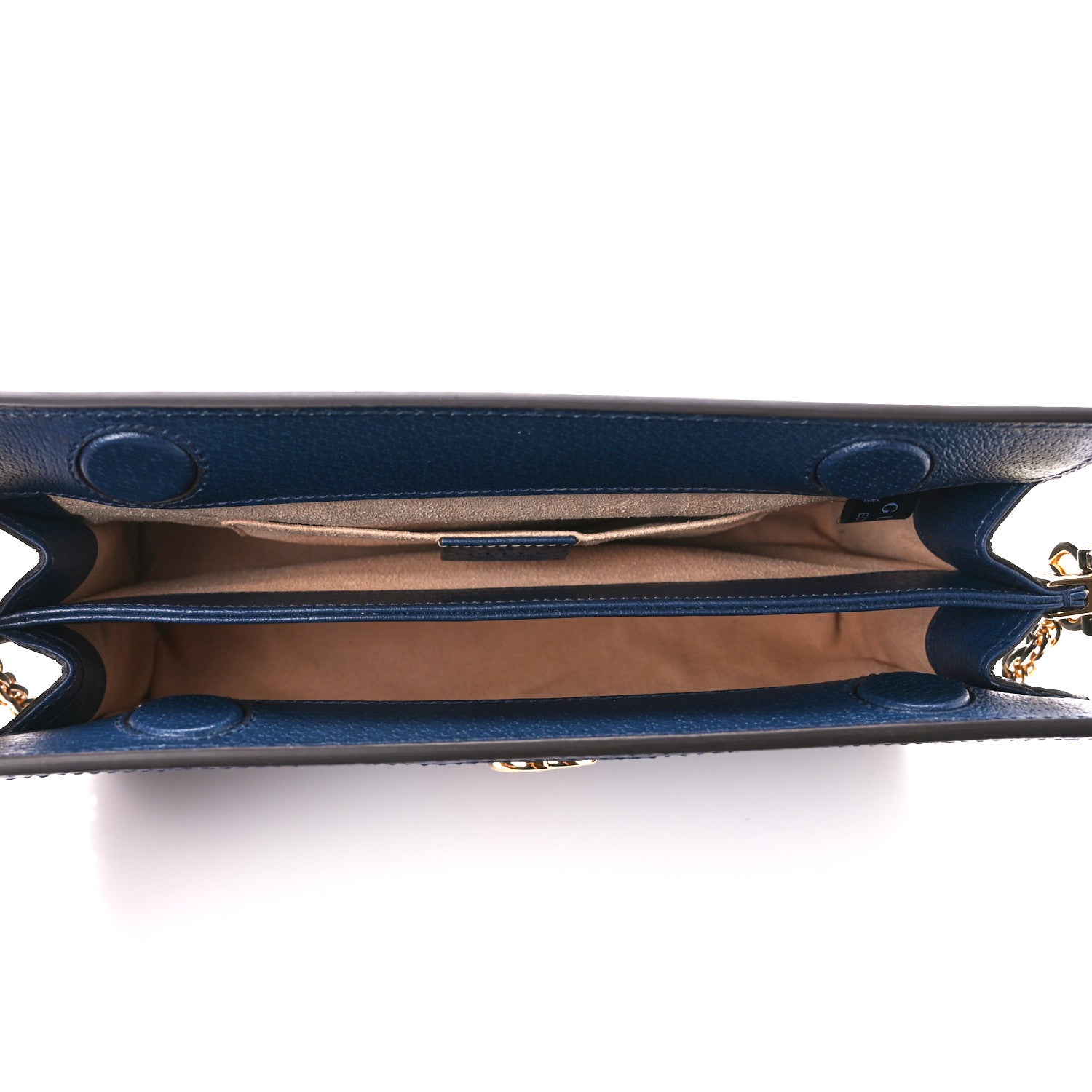 Gucci Textured Calfskin Web Small Ophidia Chain Shoulder Bag Blue Agata 5 of 11