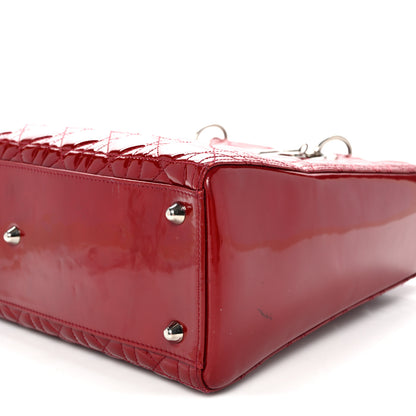 Christian Dior Patent Cannage Large Lady Dior Red 10 of 12