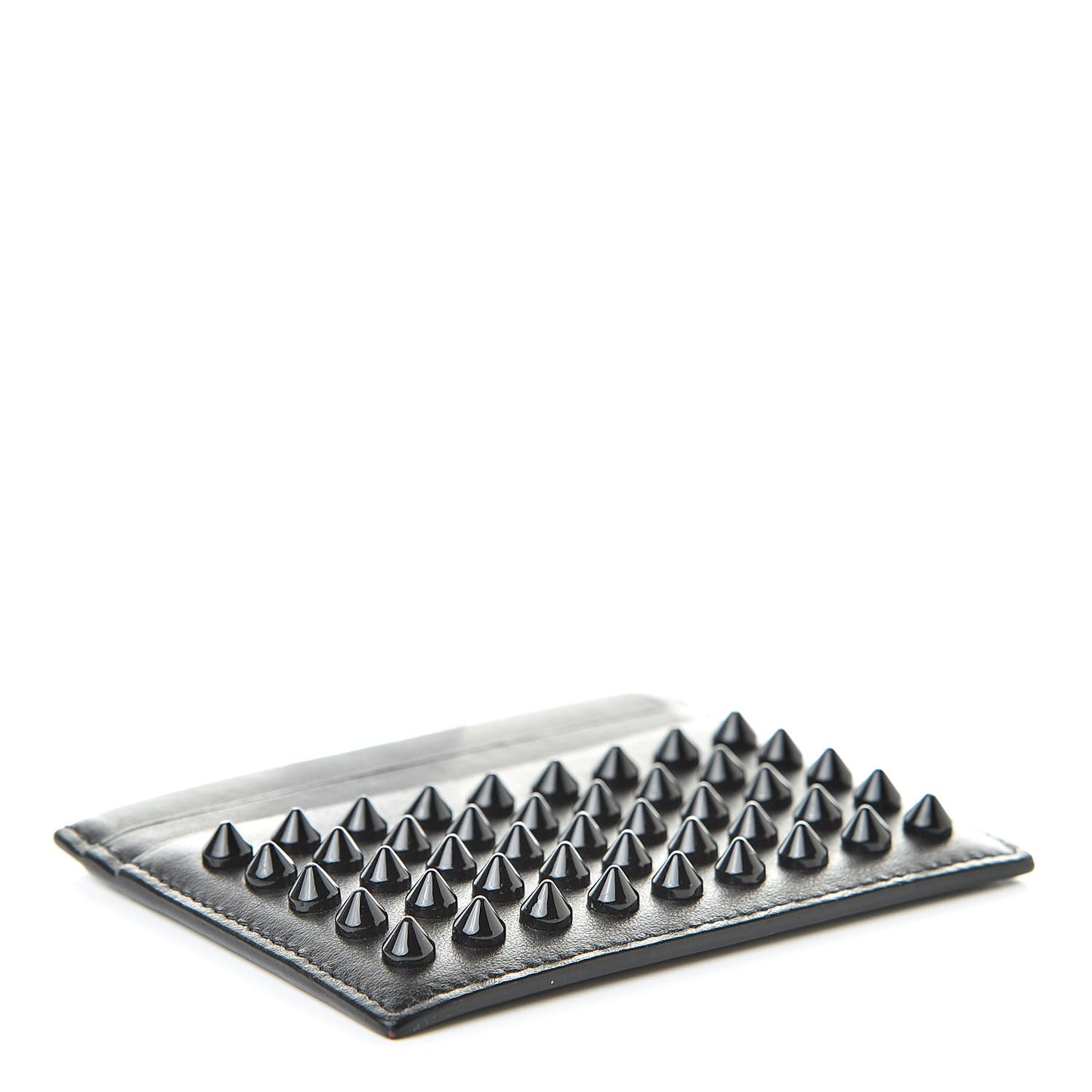 Calfskin Paris Spikes Kios Card Holder Black