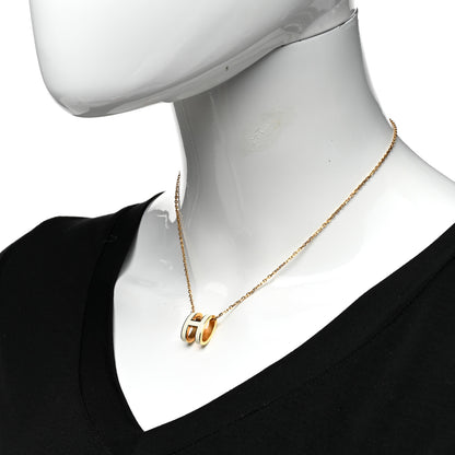 Hermes Lacquered Gold Pop H Pendant Necklace White 2 of 7