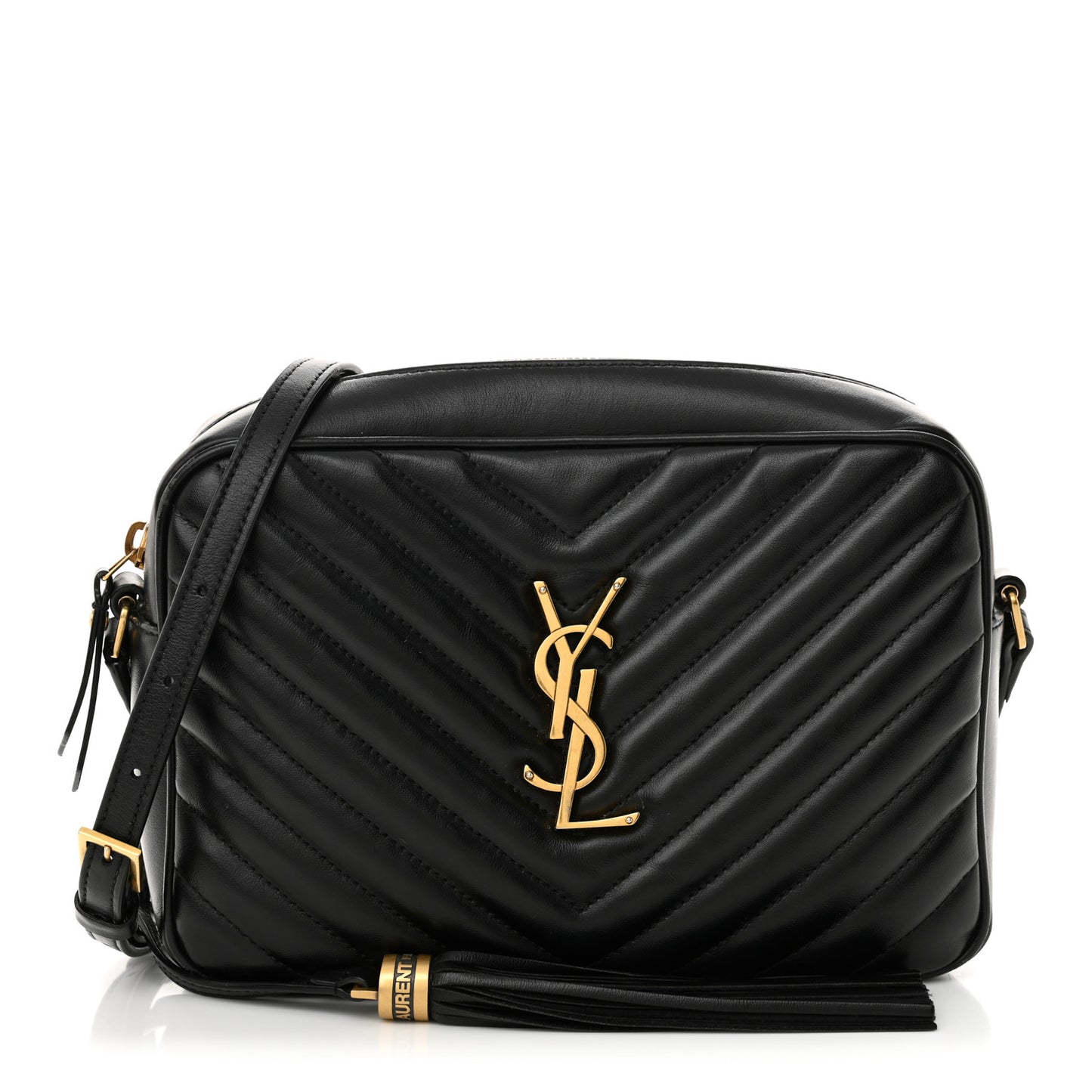 Calfskin Matelasse Monogram Lou Camera Bag Black