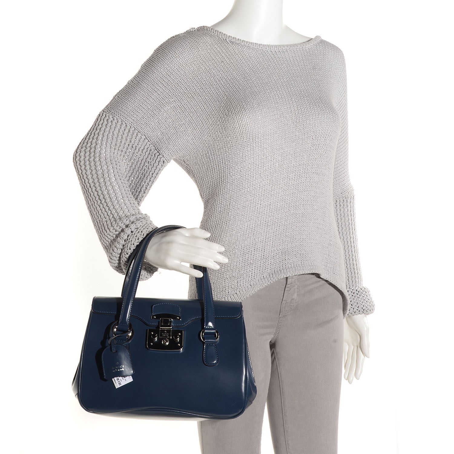 Gucci Regent Calfskin Medium Lady Lock Satchel Caspian 2 of 8