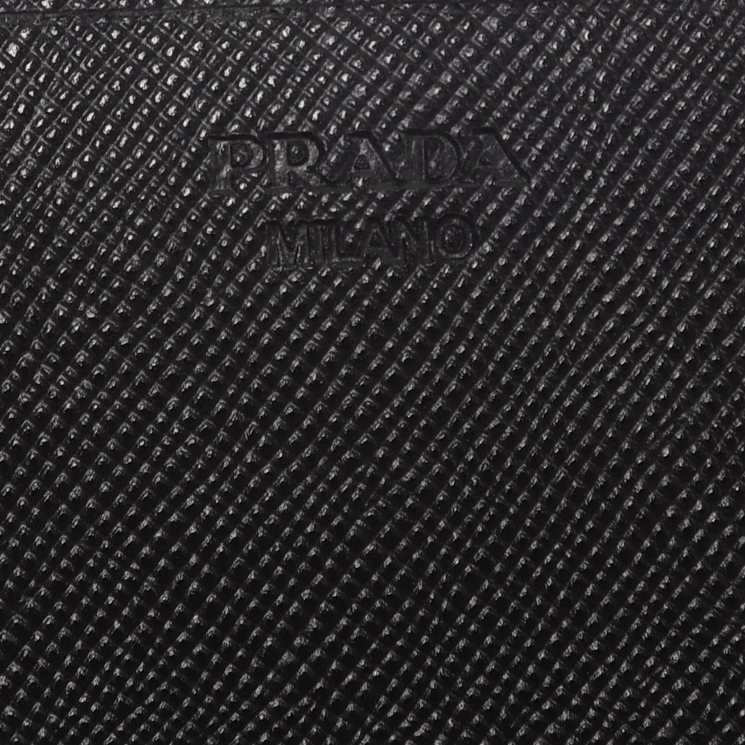 Prada Saffiano Metal Oro Chain Wallet Nero Black 6 of 8