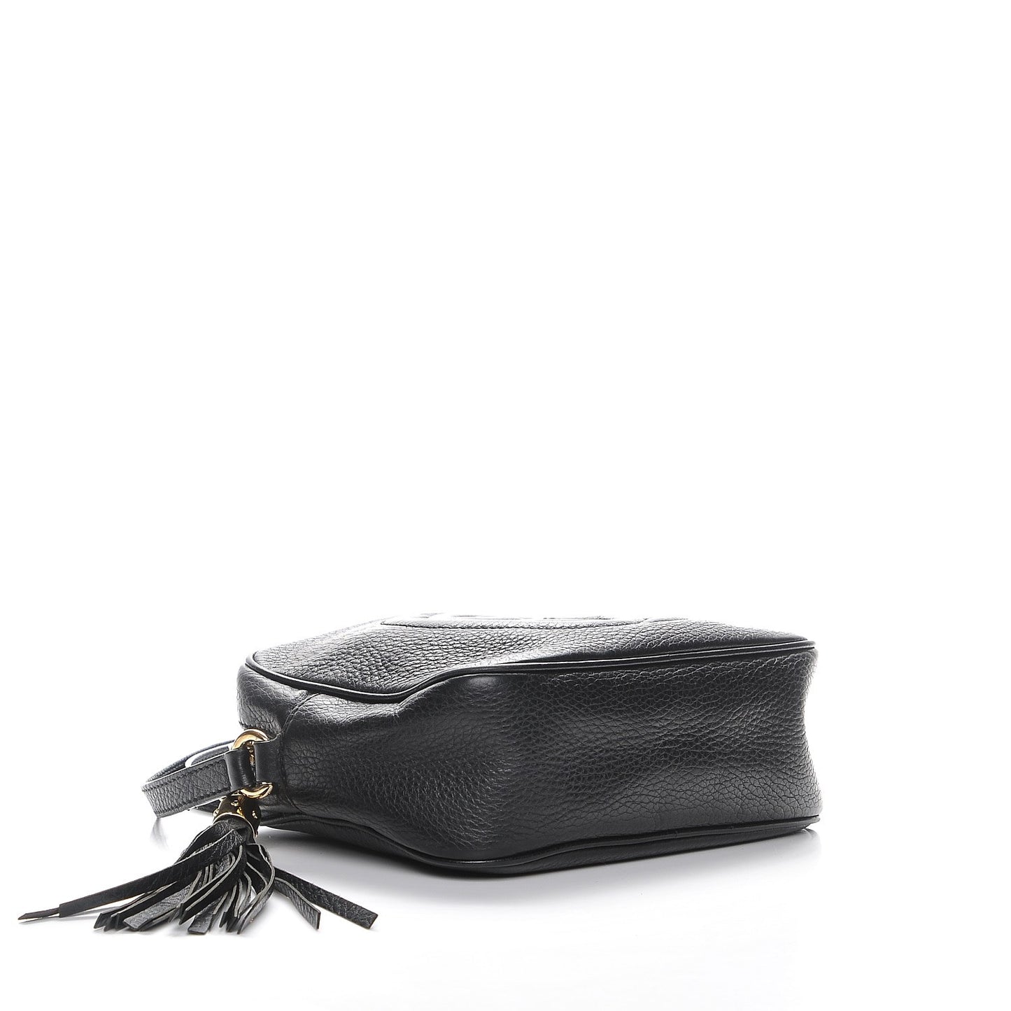 Pebbled Calfskin Small Soho Disco Bag Black