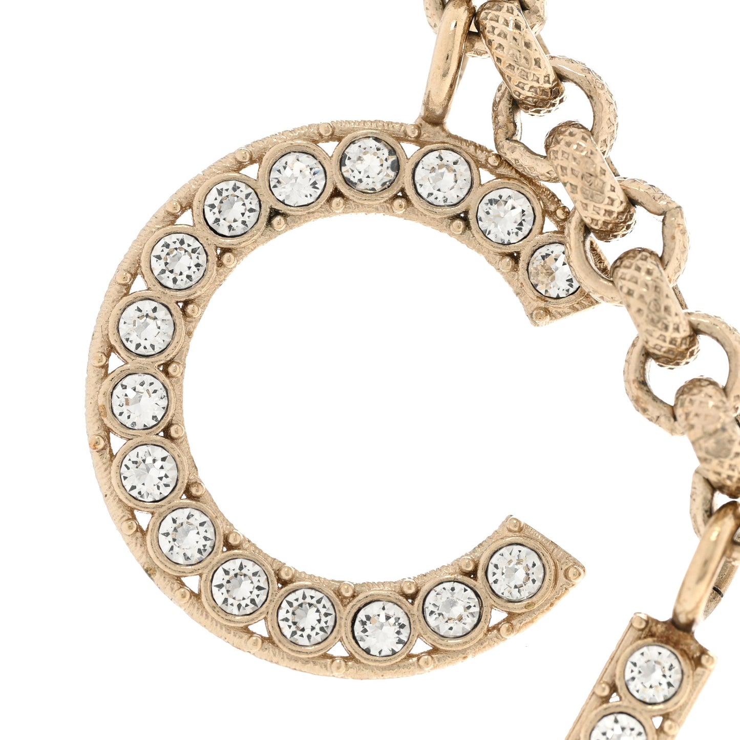 Crystal City of Lights Letter Chain Necklace Gold