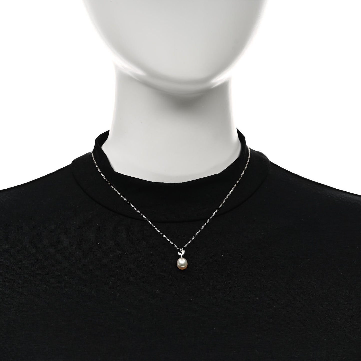 Sterling Silver Cultured Pearl Paloma Picasso Olive Leaf Drop Pendant Necklace