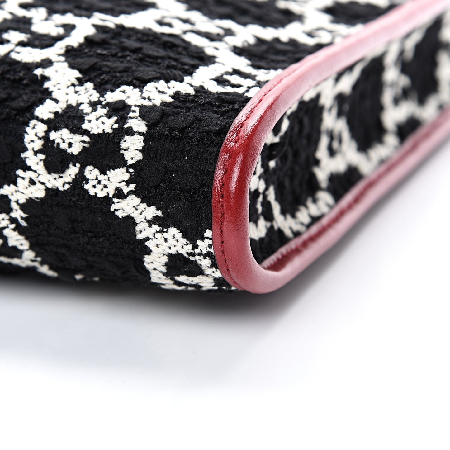 Tweed GG Monogram Large Rajah Chain Tote Romantic Cherry Black White