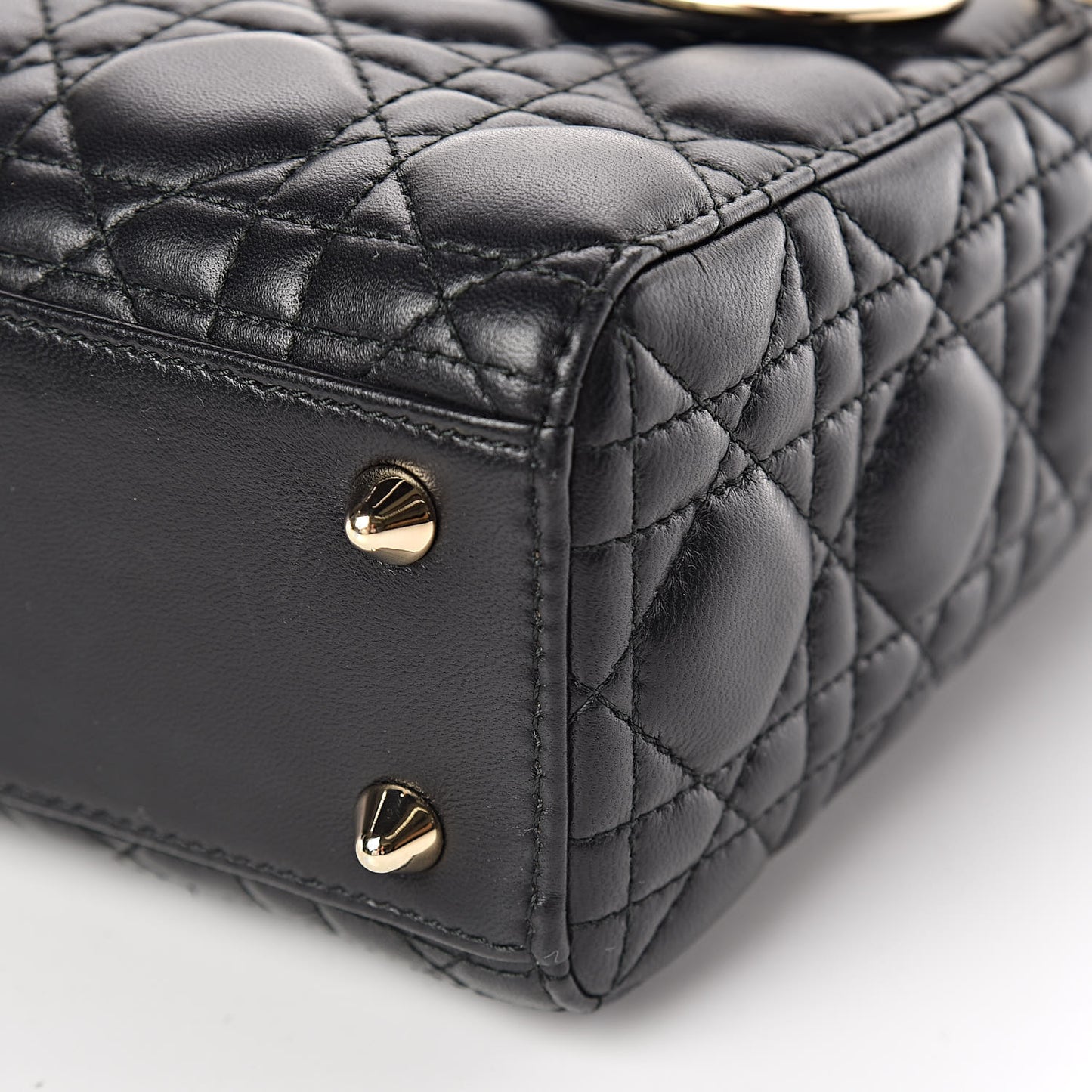 Lambskin Cannage Small Lucky Badges My Lady Dior Black