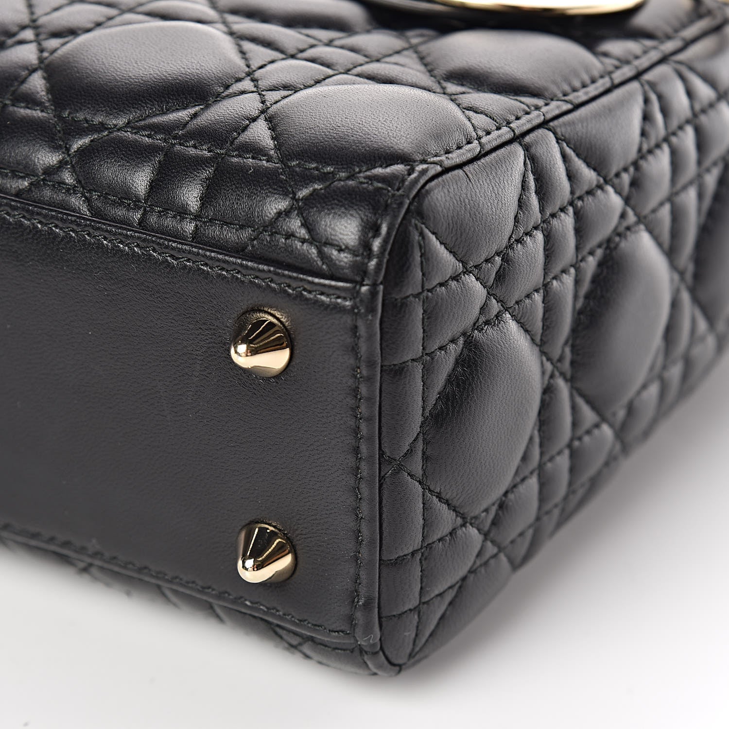 Christian Dior Lambskin Cannage Small Lucky Badges My Lady Dior Black 6 of 9