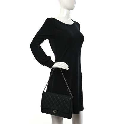 Chanel Iridescent Caviar Quilted Clutch With Chain Flap Black 2 of 9