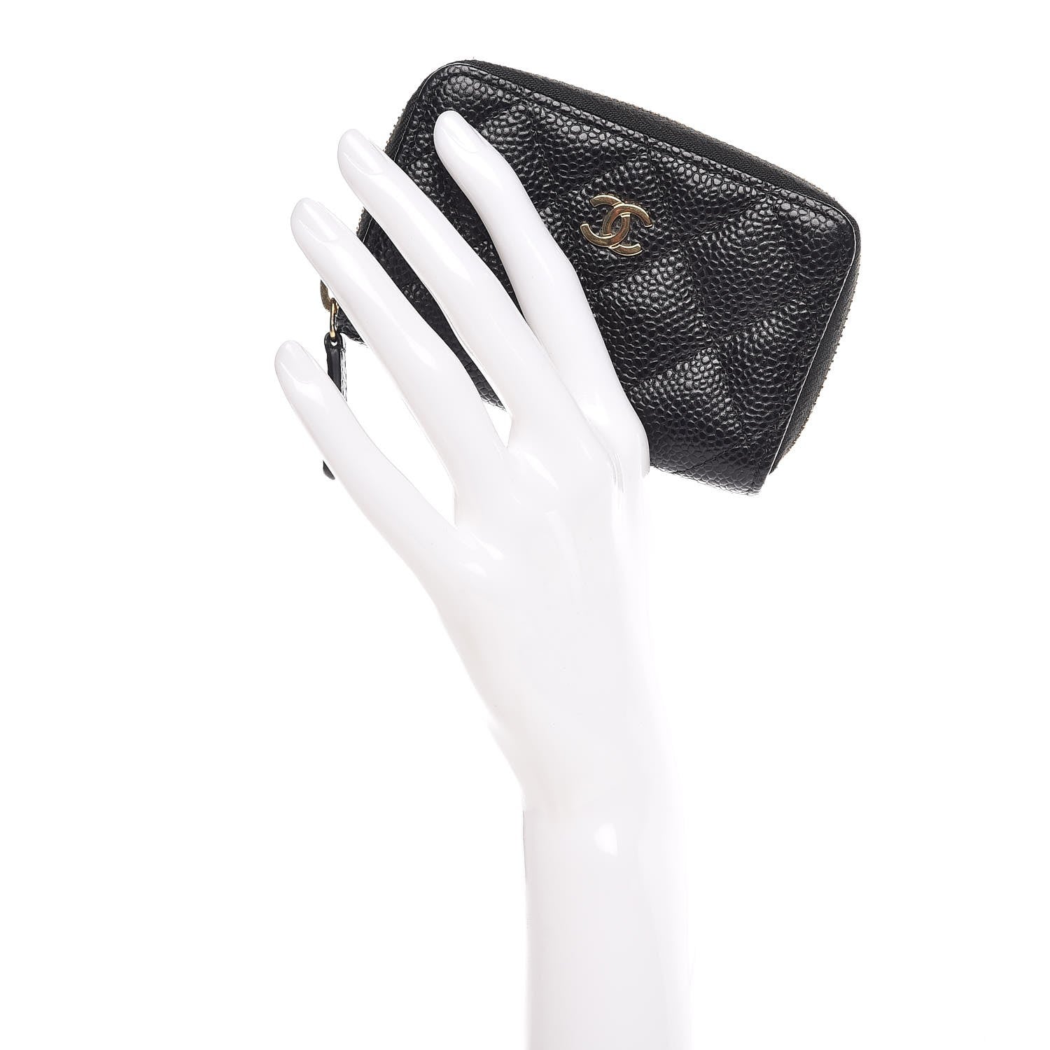 Chanel Caviar Quilted Zip Coin Purse Black 2 of 8