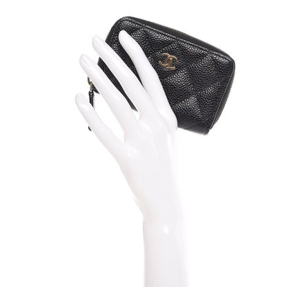 Chanel Caviar Quilted Zip Coin Purse Black 2 of 8