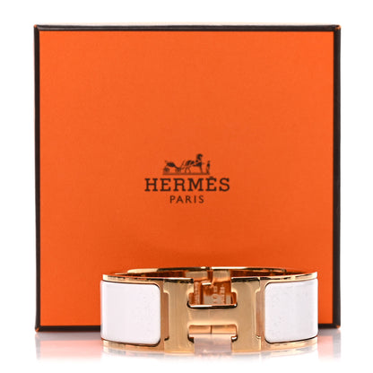 Hermes Enamel Wide Clic Clac H Bracelet PM White 5 of 5