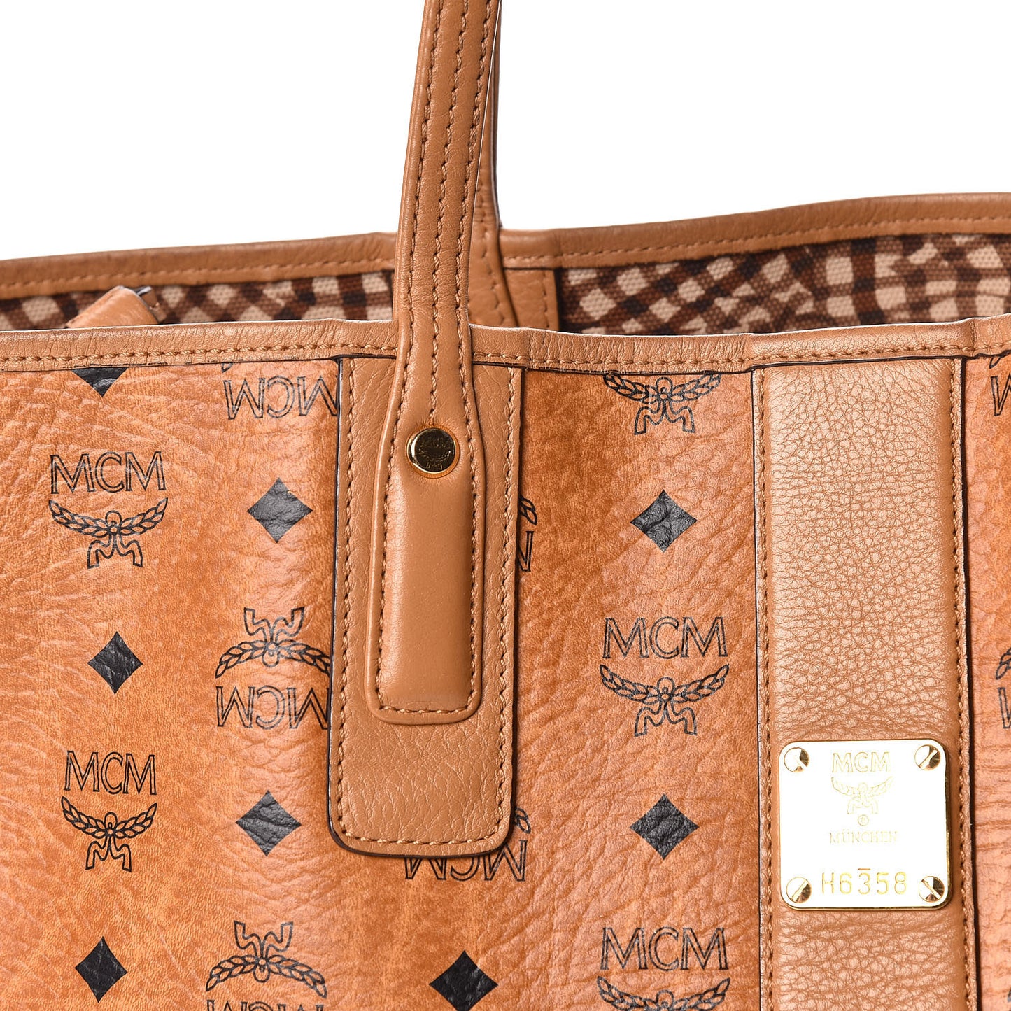 Visetos Medium Liz Reversible Shopper Tote Cognac