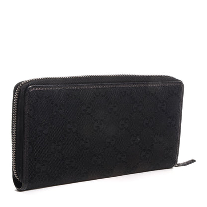 Gucci Monogram Metal Bar Zip Around Wallet Black 3 of 11