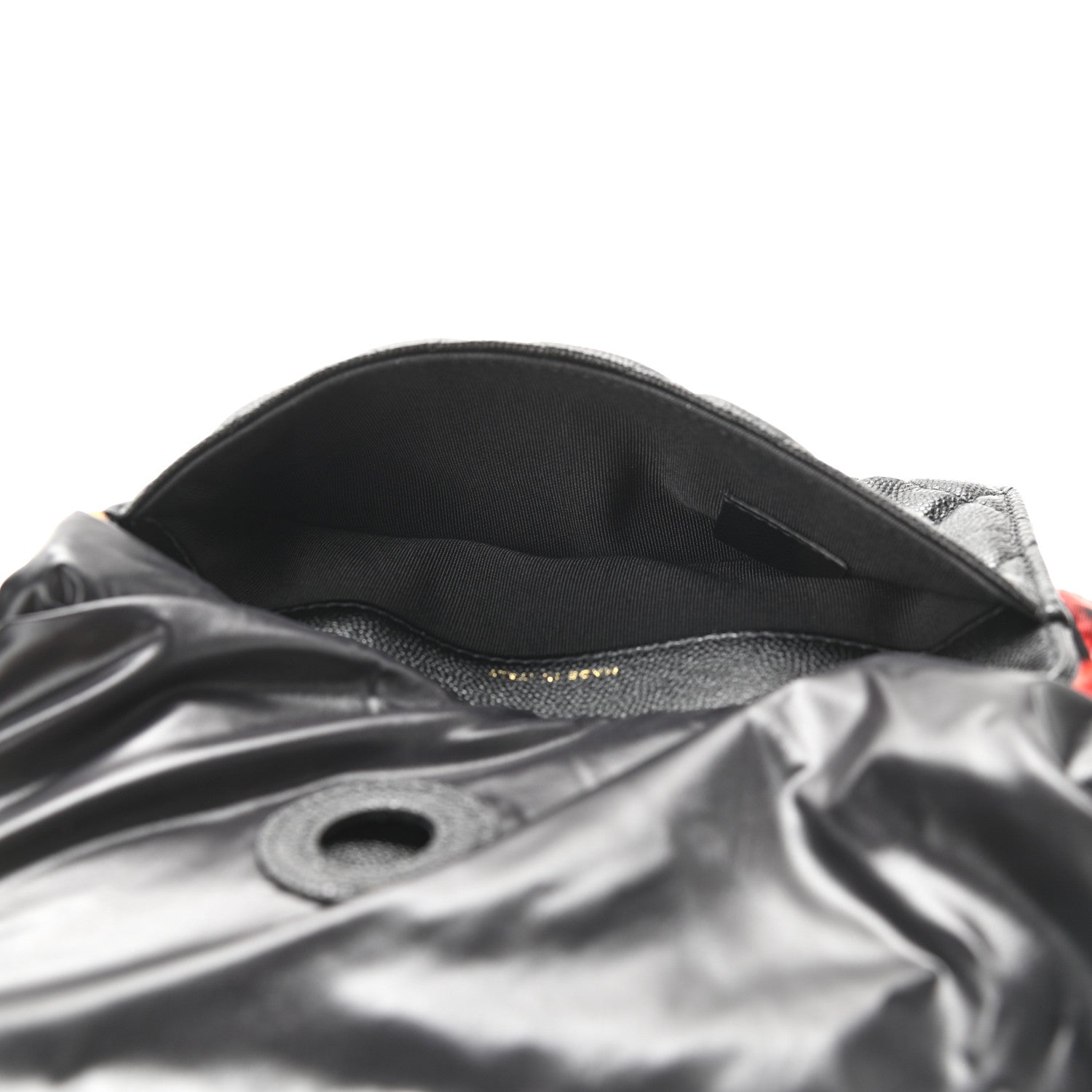 Chanel Caviar Fabric Graffiti Foldable Tote Bag With Chain Black Multicolor 10 of 15