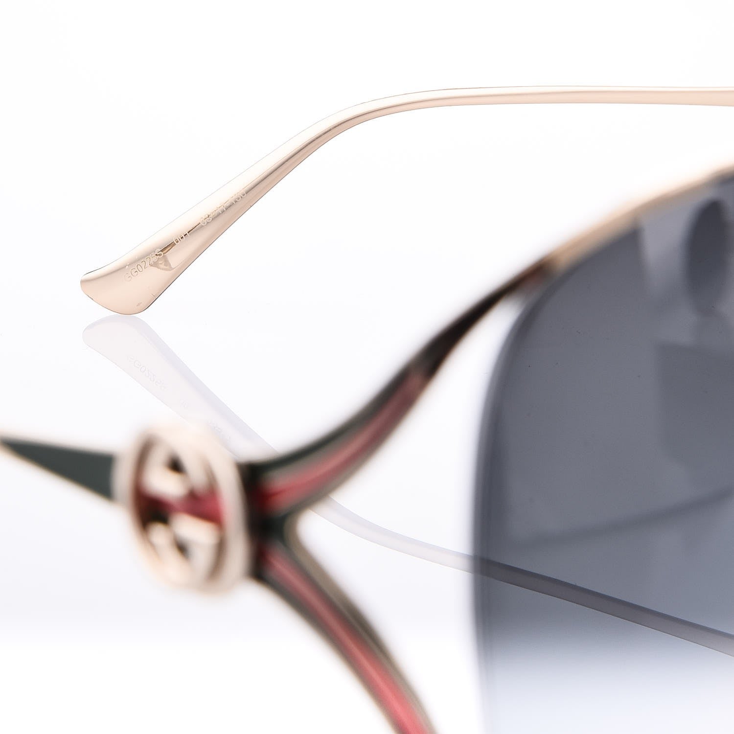 Gucci Metal Round Frame GG0225S Sunglasses Gold 7 of 9