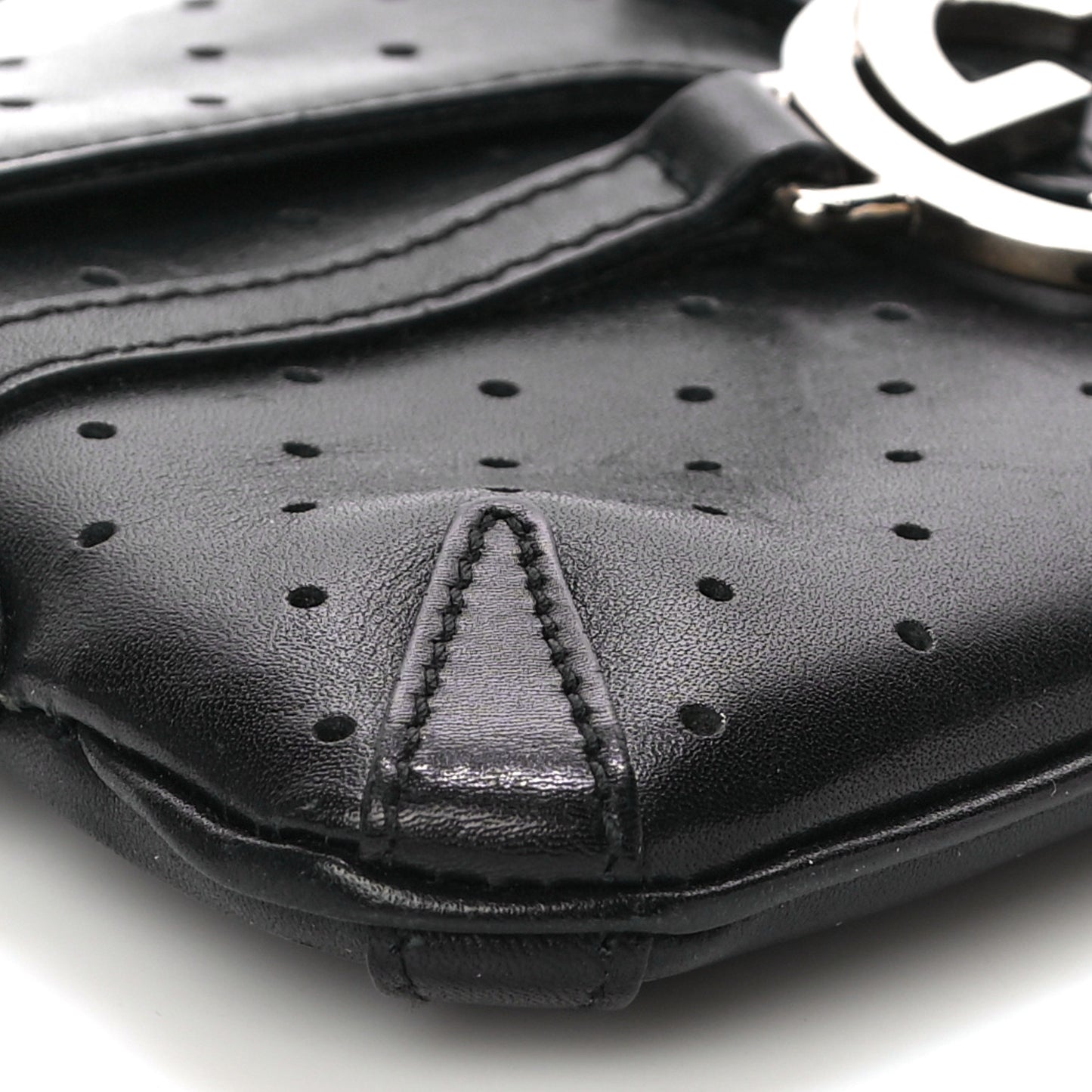 Calfskin Perforated GG Pochette Black