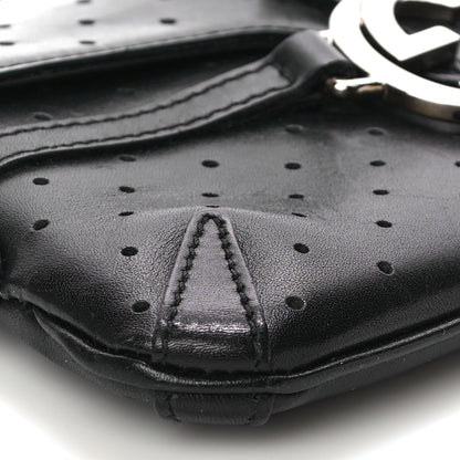 Gucci Calfskin Perforated GG Pochette Black 9 of 19