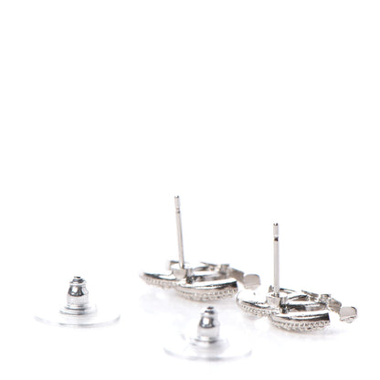 Chanel Crystal CC Earrings Silver 3 of 5