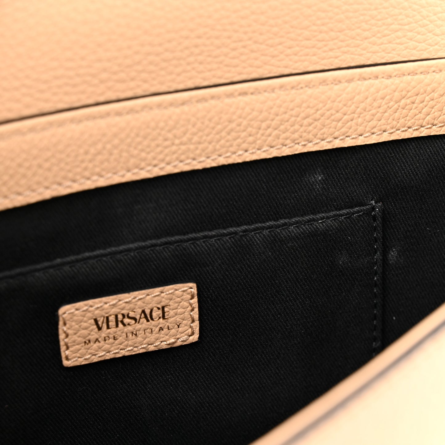 Grained Calfskin Virtus Shoulder Bag Beige