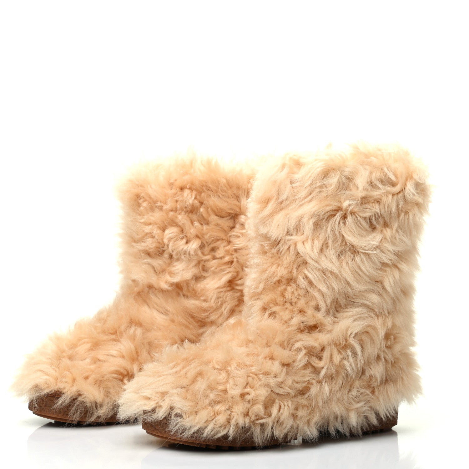 Saint Laurent Shearling Boots 37 Beige 3 of 7