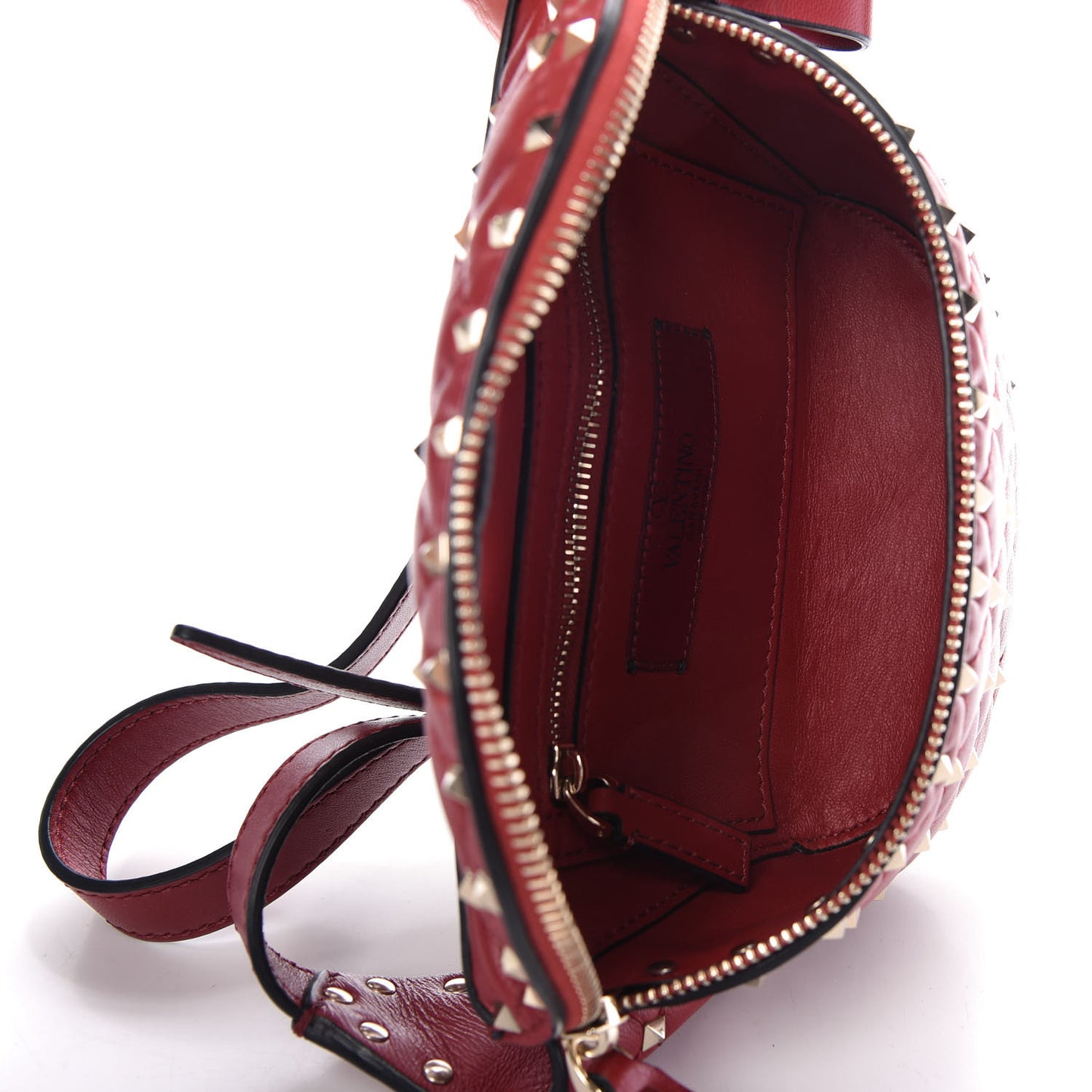 Nappa Rockstud Spike Belt Bag 95 Rosso Valentino