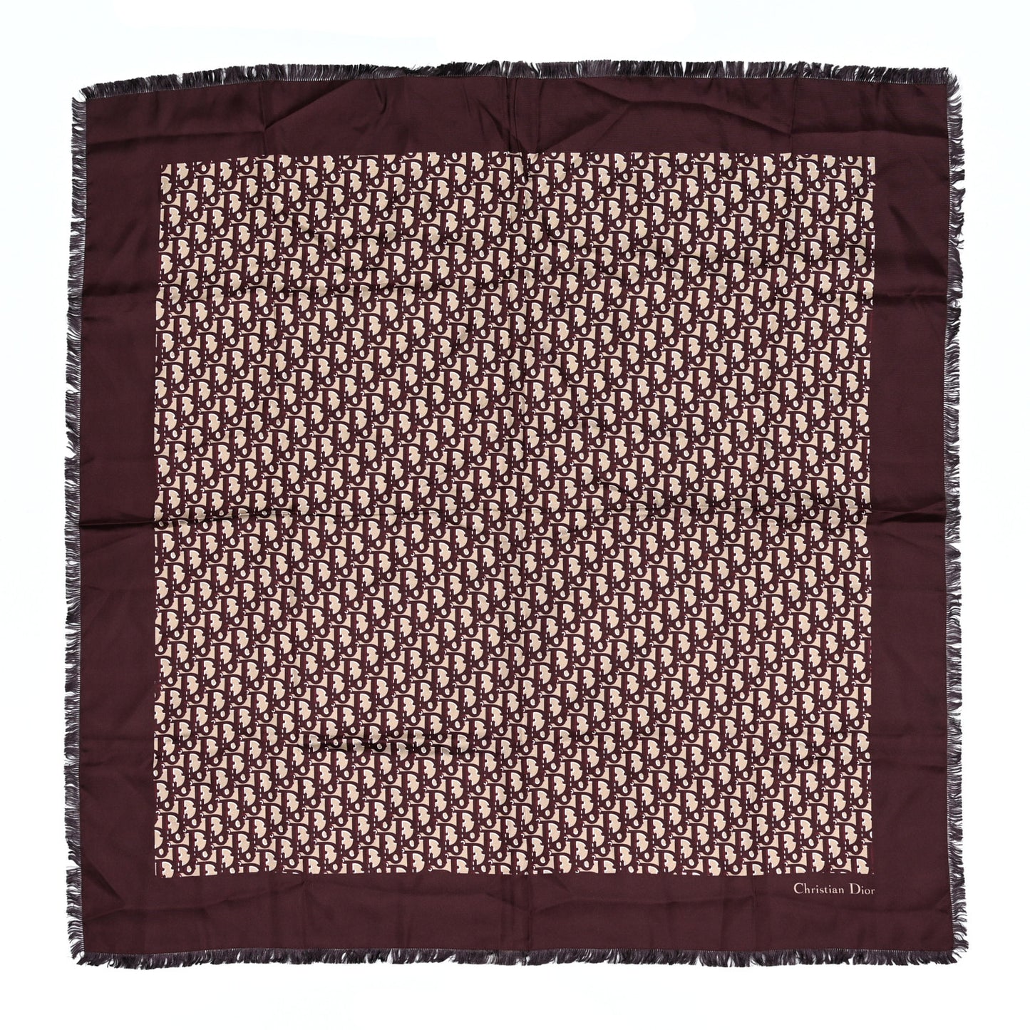 Silk Monogram Scarf Brown