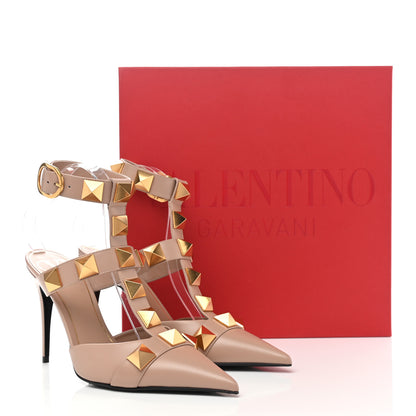 Valentino Garavani Calfskin Roman Stud Ankle Strap 100mm Pumps 38.5 Rose Cannelle 10 of 10