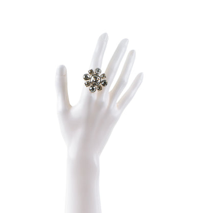 Chanel Crystal CC Ring 6.75 Silver 2 of 5