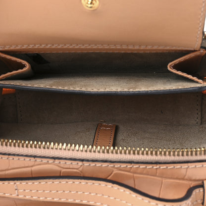 Chloe Calfskin Crocodile Embossed Mini C Vanity Bag Nut 8 of 15