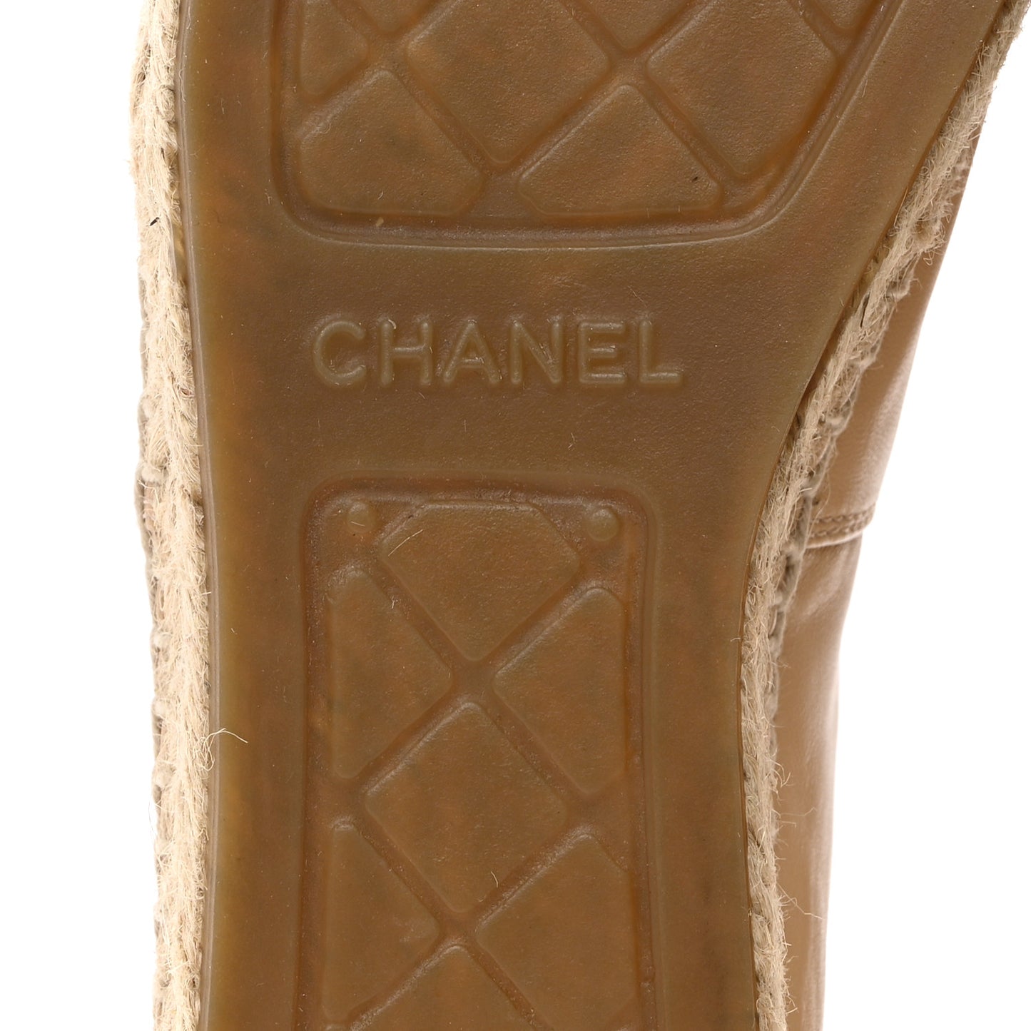 Lambskin CC Espadrilles 37 Beige Black