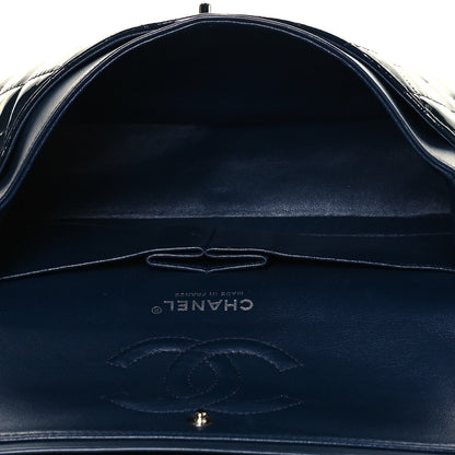 Chanel Patent Quilted Medium Double Flap Navy 7 of 10