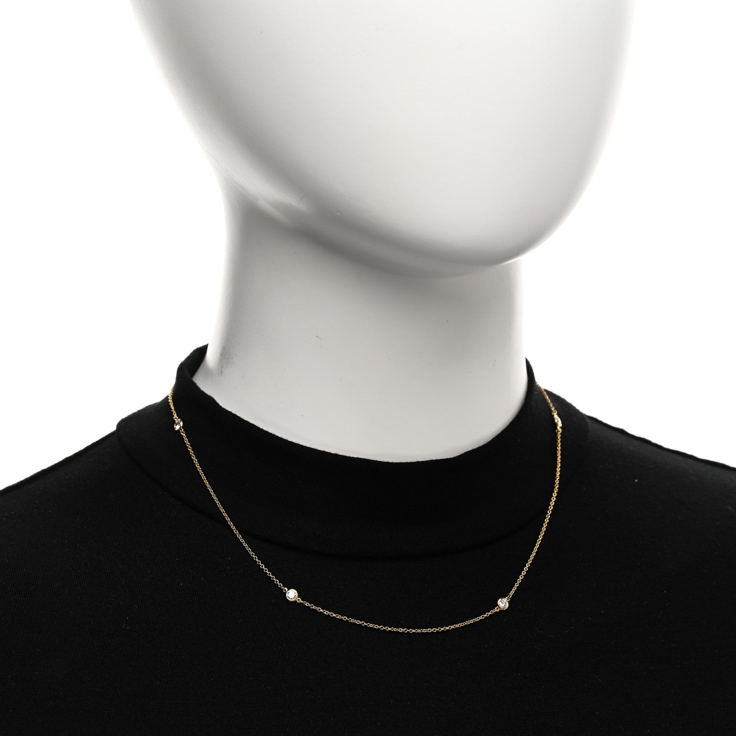 Tiffany 18K Yellow Gold Diamond .45ctw 5 Station Diamonds by the Yard Necklace 2 of 4