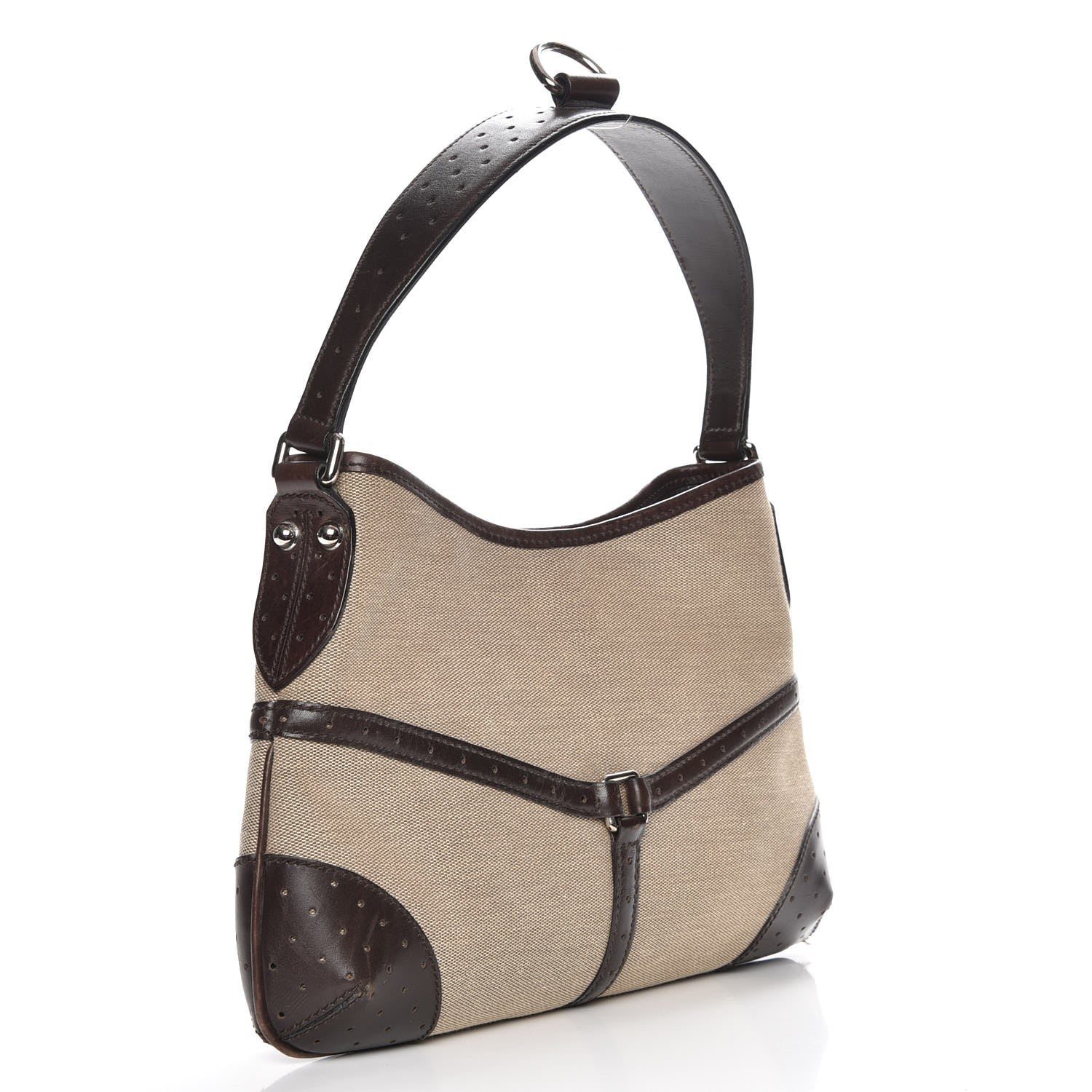 Gucci Canvas Web GG Reins Shoulder Bag Brown 3 of 10