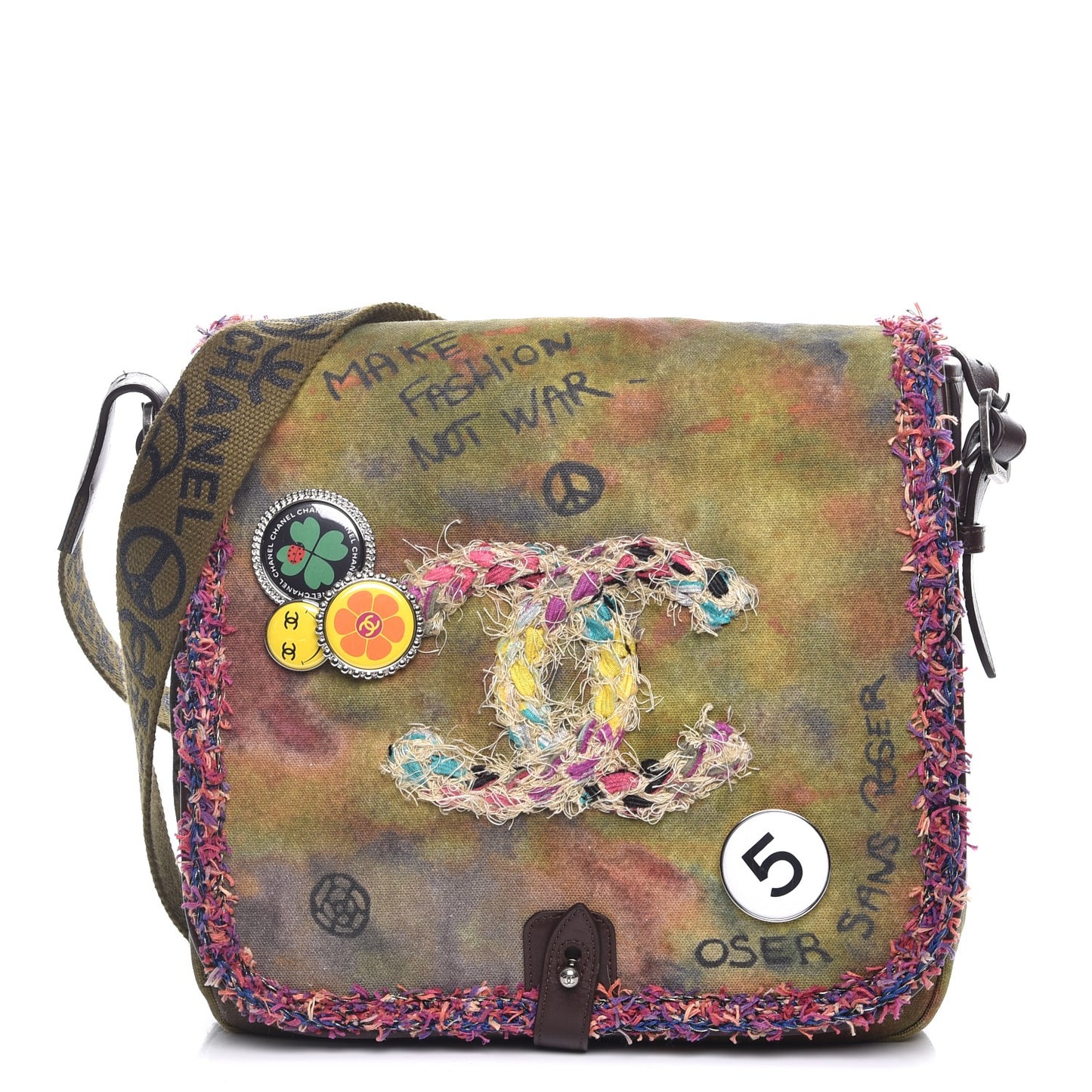 Washed Toile Graffiti On The Pavements Messenger Khaki Multicolor