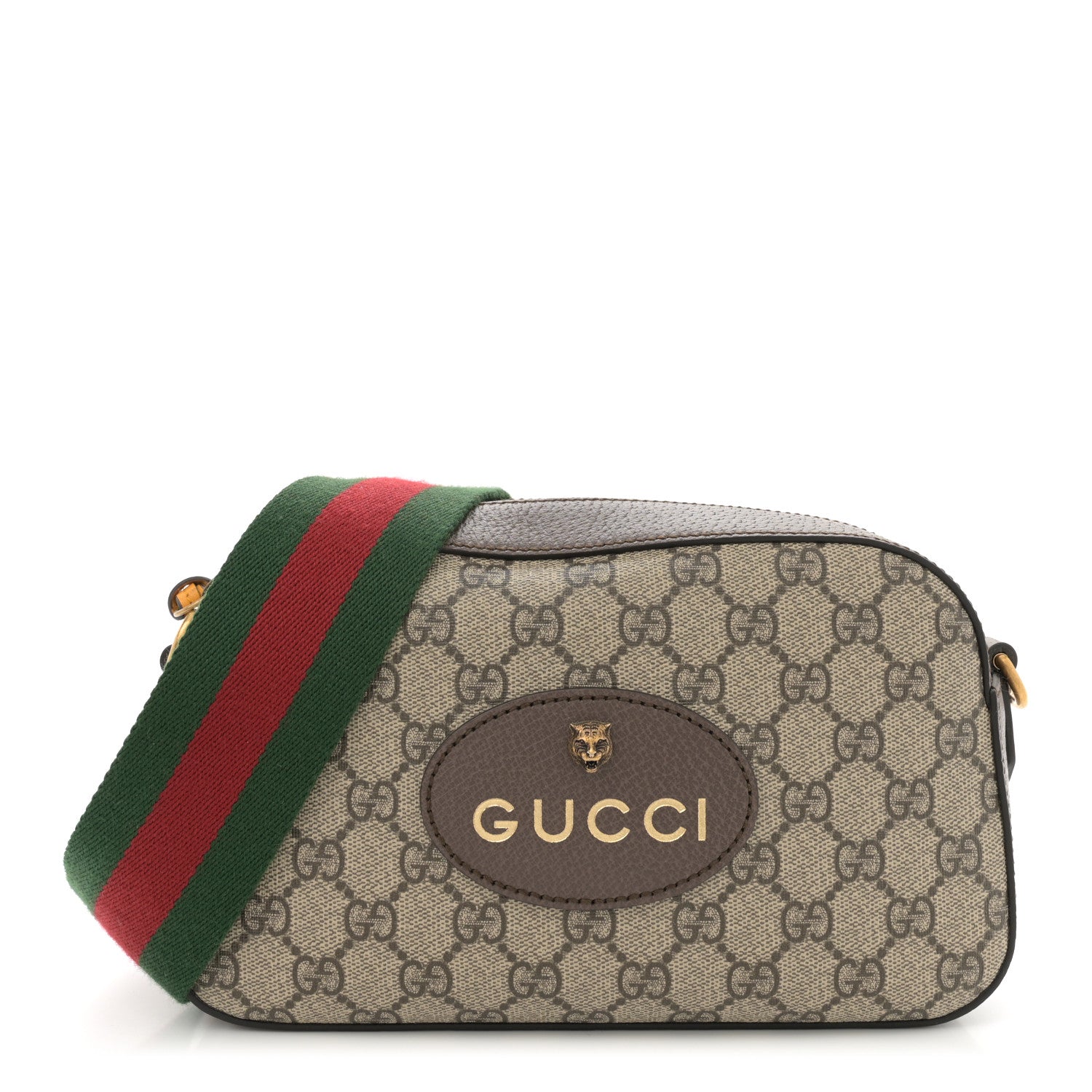 Gucci GG Supreme Monogram Web Neo Vintage Shoulder Bag Beige New Acero Crop 1 of 10