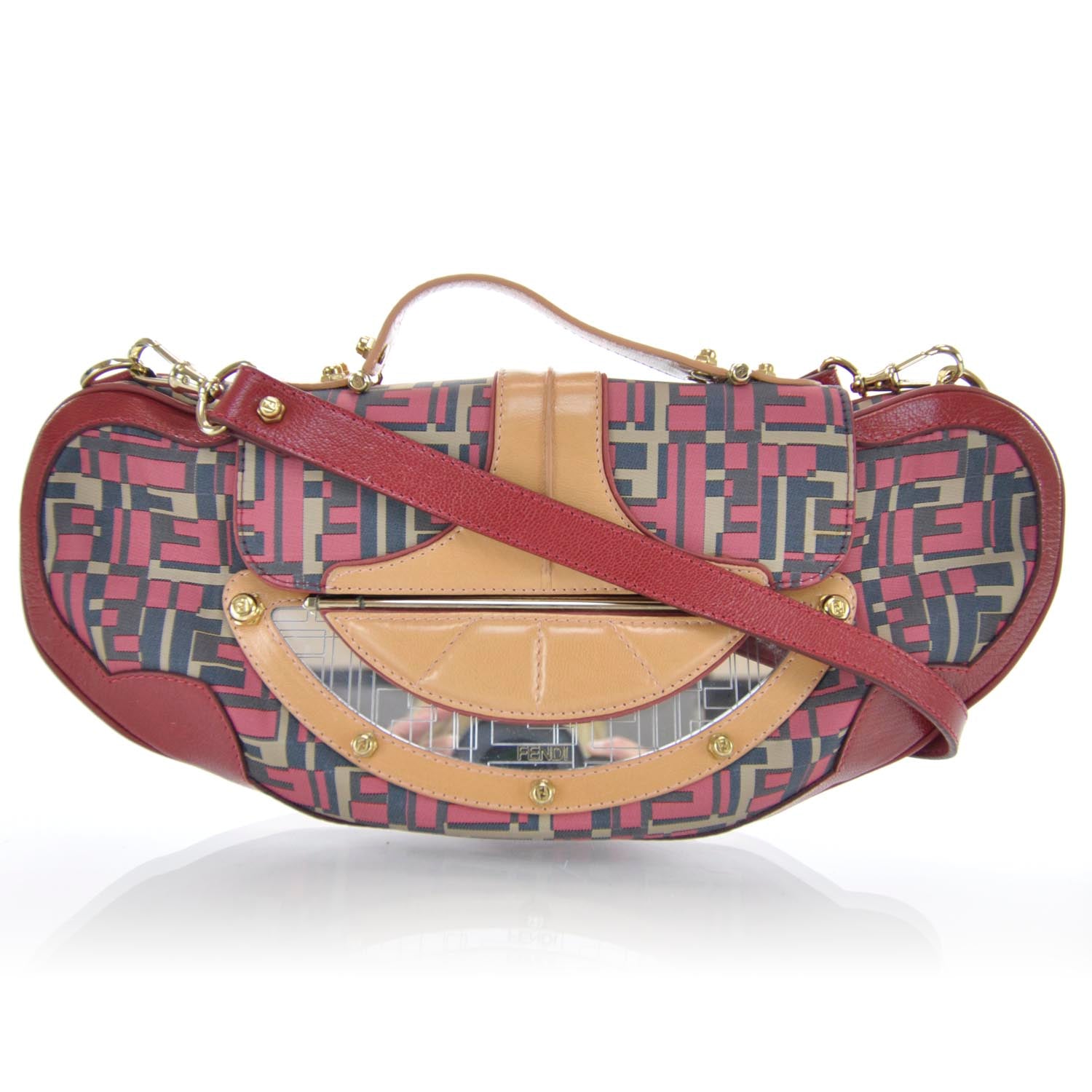 Fendi Canvas Vanity Mirror Clutch 1 of 7