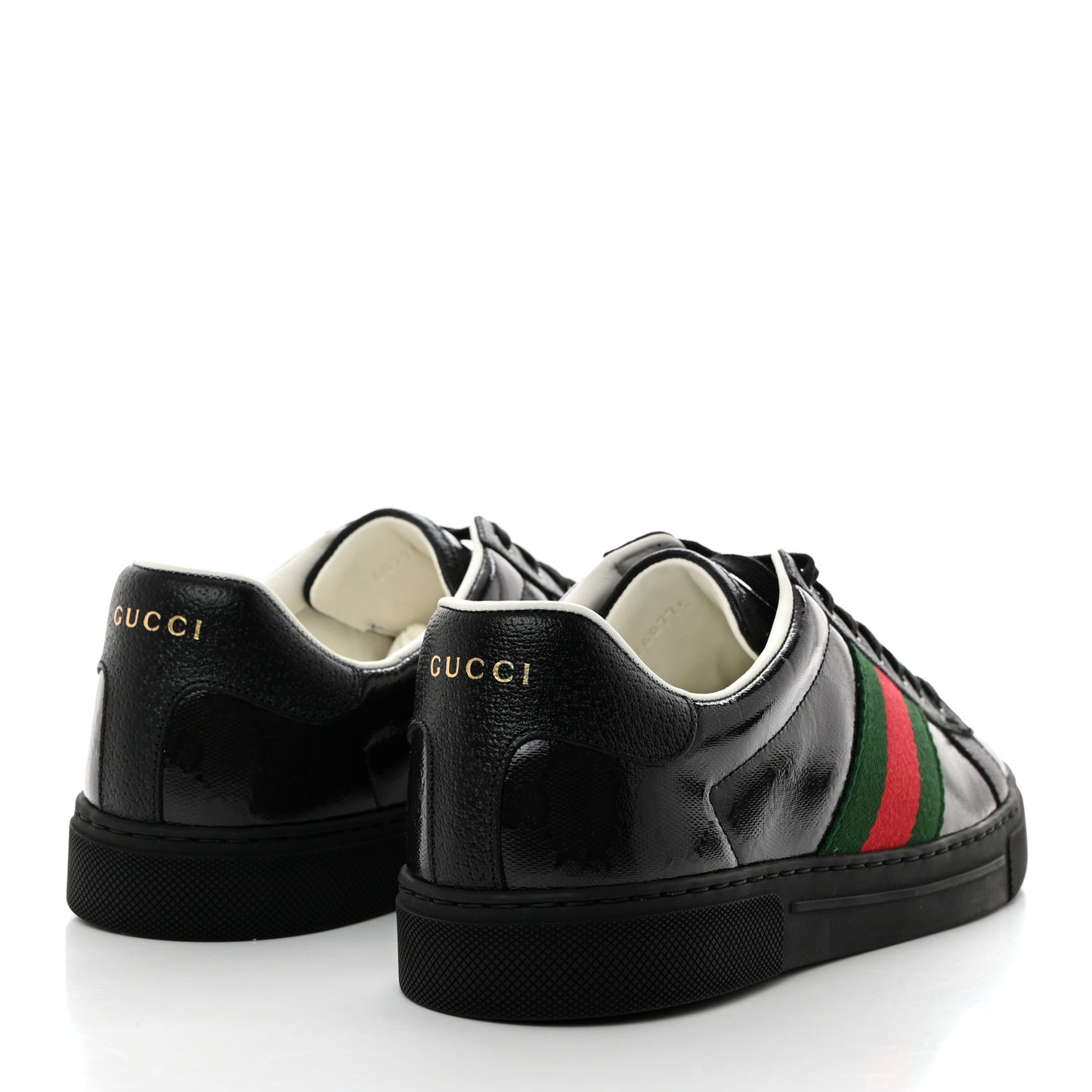Crystal GG Monogram Web Mens New Ace Sneakers 8 Black