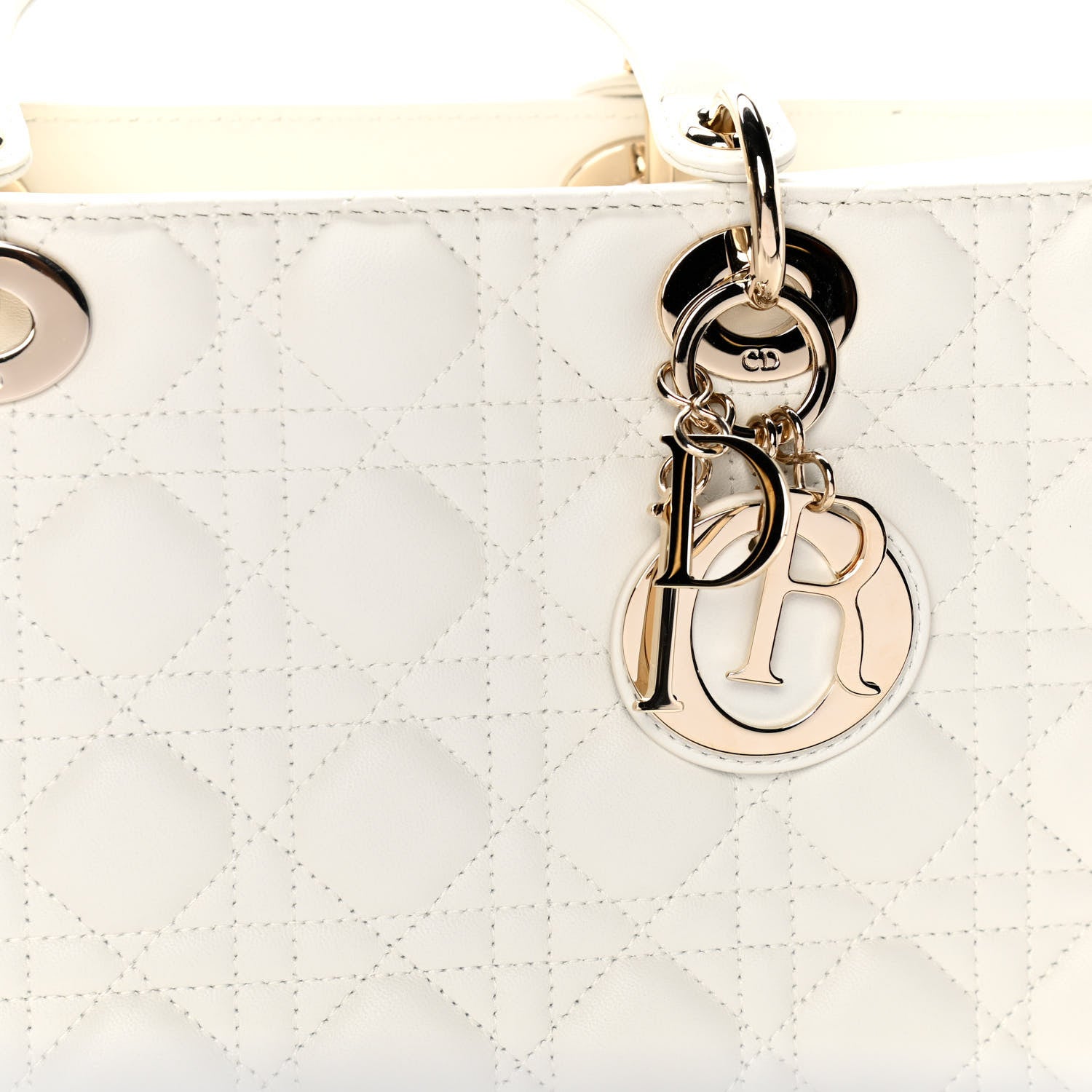 Christian Dior Lambskin Cannage Large Lady Dior White 7 of 9