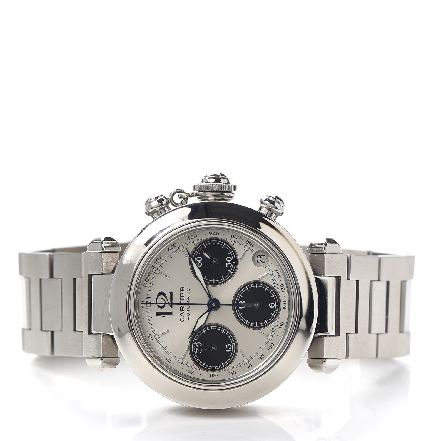 Cartier Stainless Steel 35mm Pasha C Chronograph Automatic Watch Black 2 of 5