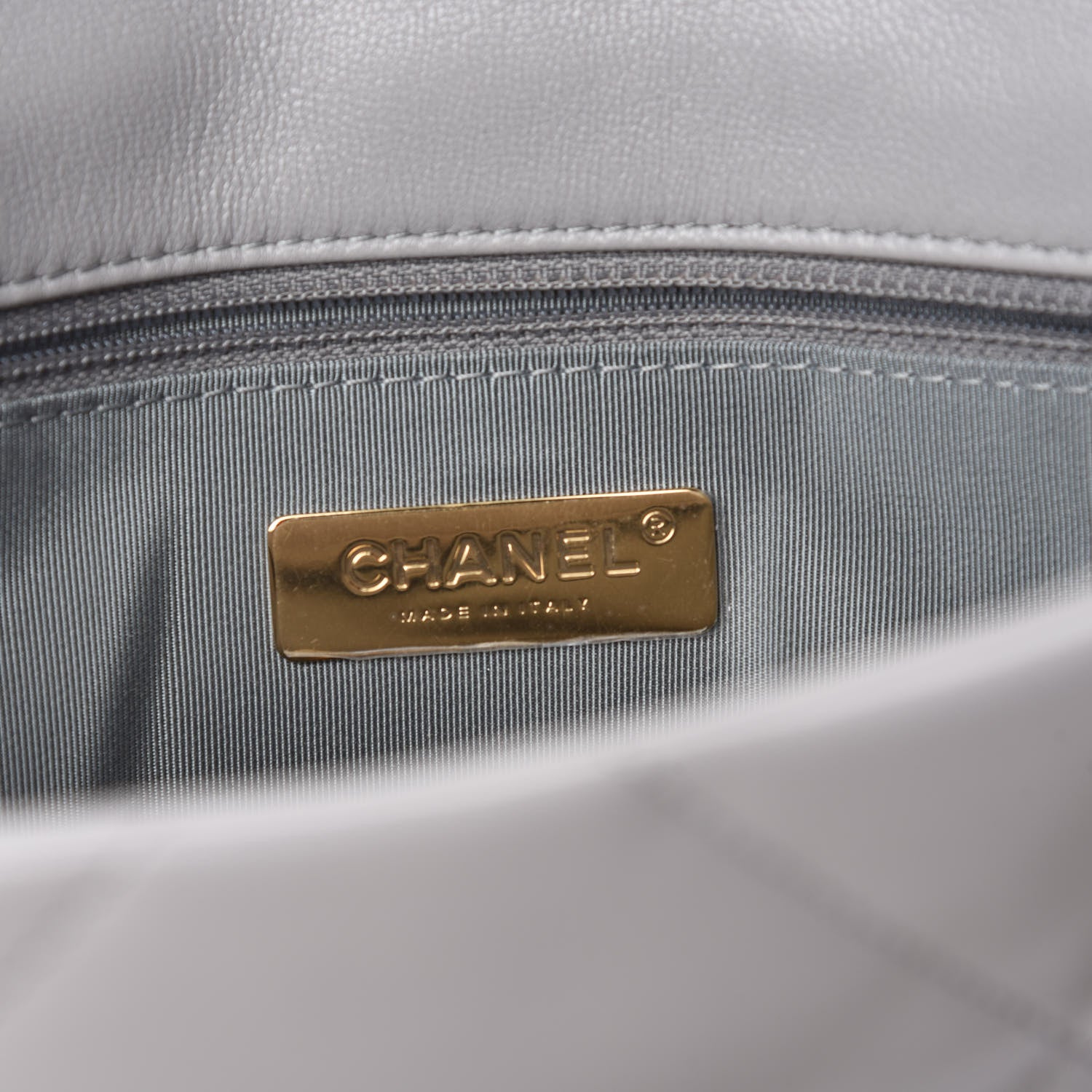 Chanel Goatskin Quilted Medium Chanel 19 Flap Grey 8 of 11